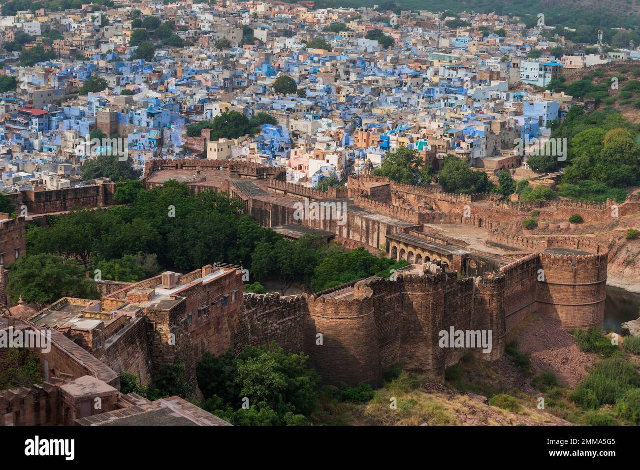 Top View Of Mehrangarh Fort With Distant View Of Blue City Jodhpur Top View Of Mehrangarh Fort With Distant View Of Blue City Jodhpur
