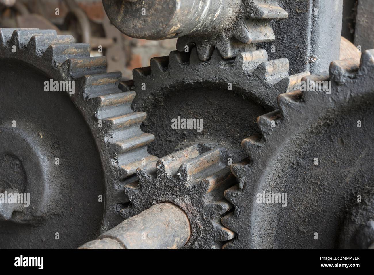 gears of a historic machine Stock Photo