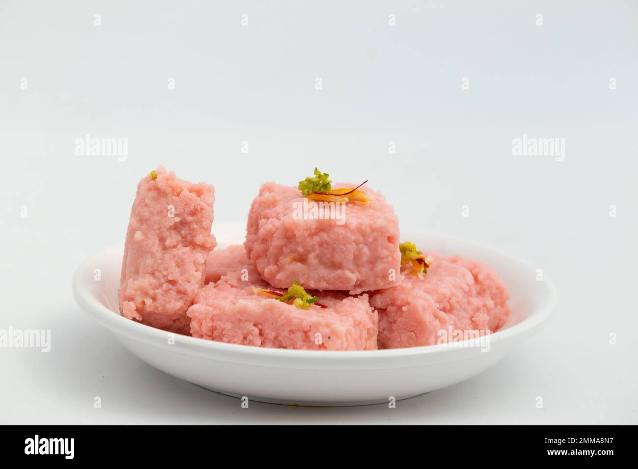 Indian Mithai Rose Kalakand Also Called Gulabi Burfi Or Gulab Barfi Is