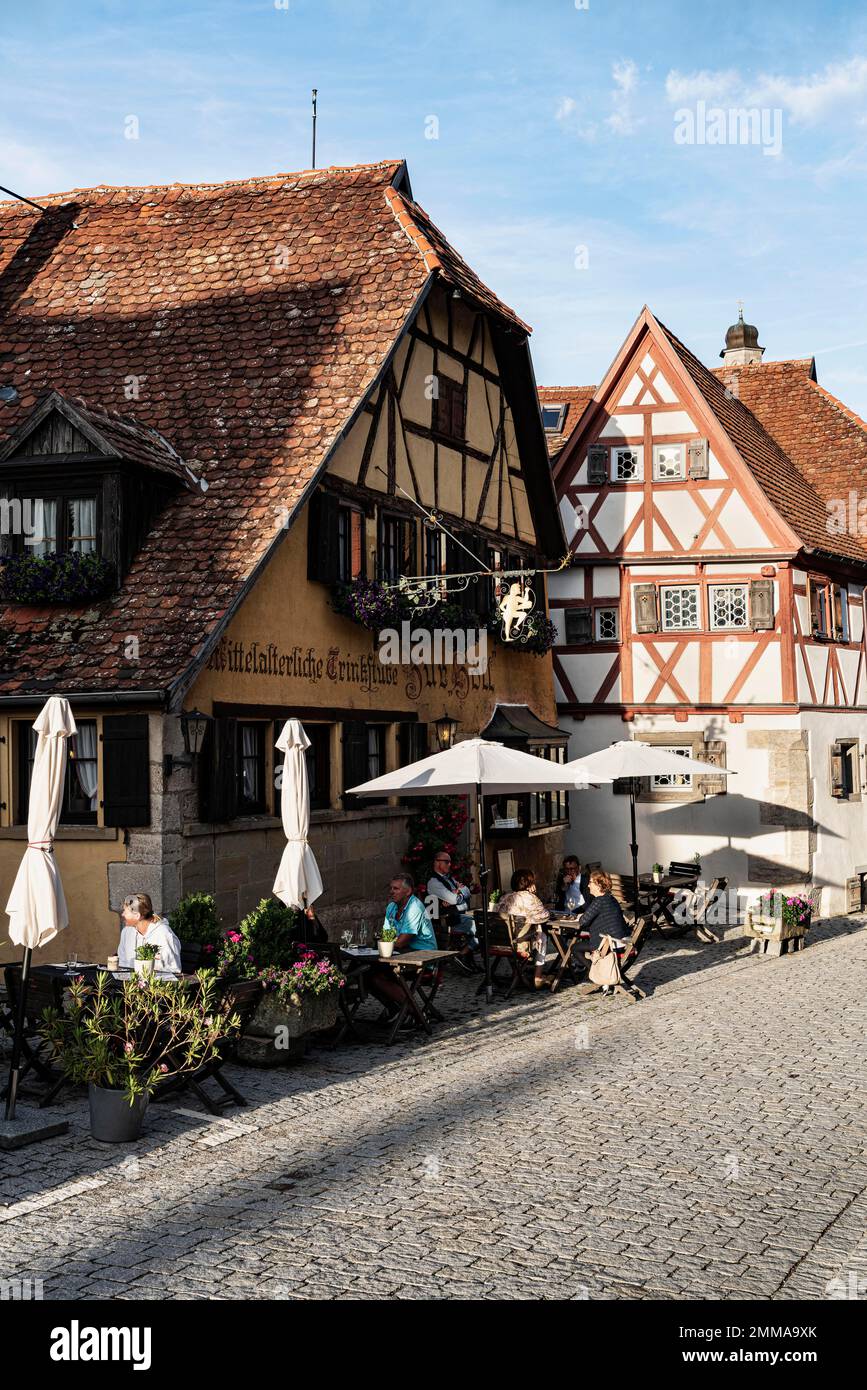 Zur Hoell, economy, Rothenburg ob der Tauber, medieval small town, half ...