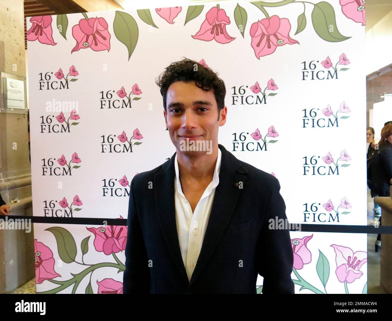 Iran's actor Arash Marandi, of the Mexican film Luciernagas, poses for a portrait during a red carpet event at the Morelia Film Festival in Morelia, Mexico, Sunday, Oct. 21, 2018. (AP Photo/Berenice Bautista) Stock Photo