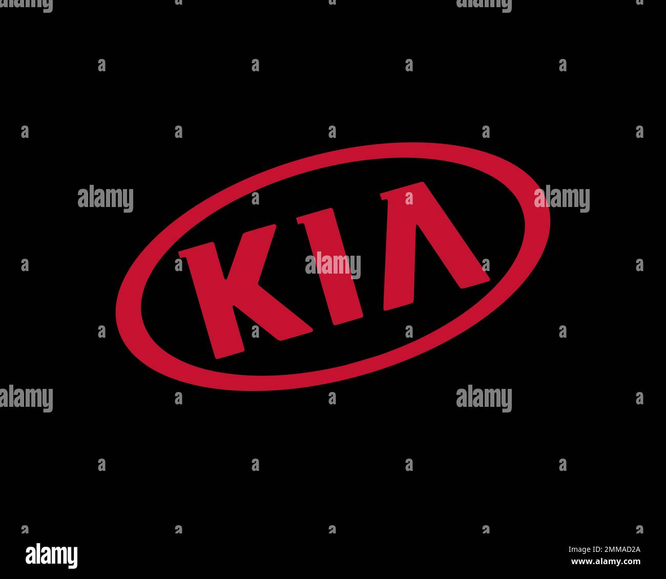 Kia Motors, rotated, black background, logo, brand name Stock Photo Alamy