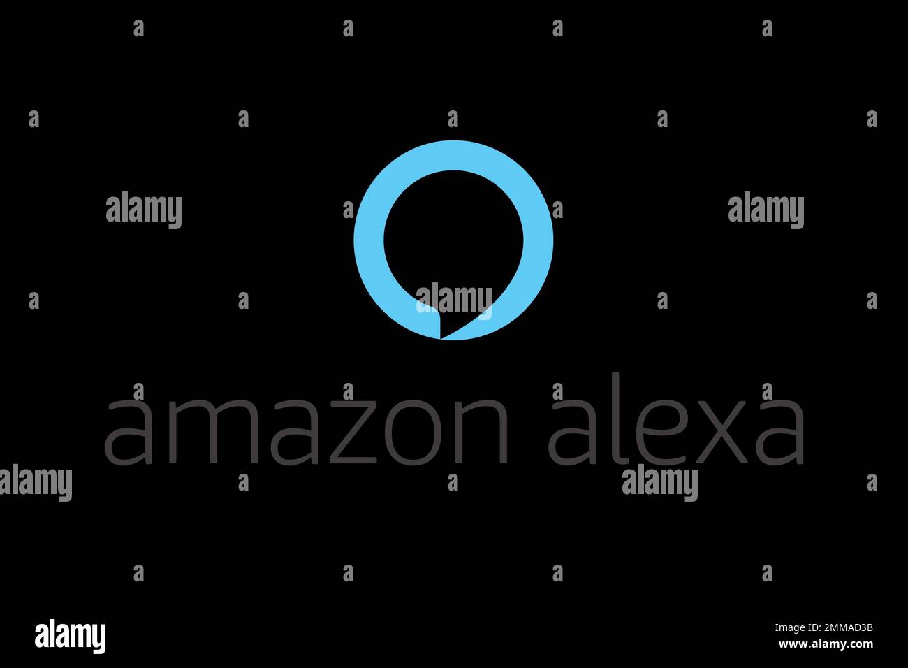 Amazon Alexa Black background, logo, brand name Stock Photo Alamy