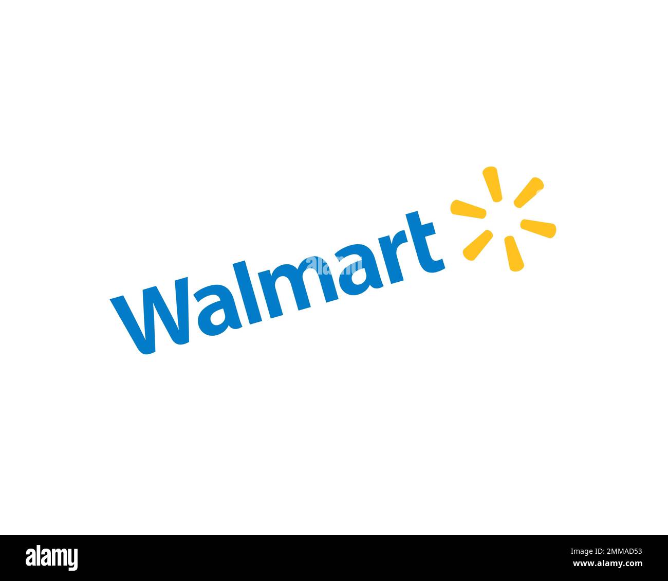 Walmart, rotated, white background, logo, brand name Stock Photo Alamy