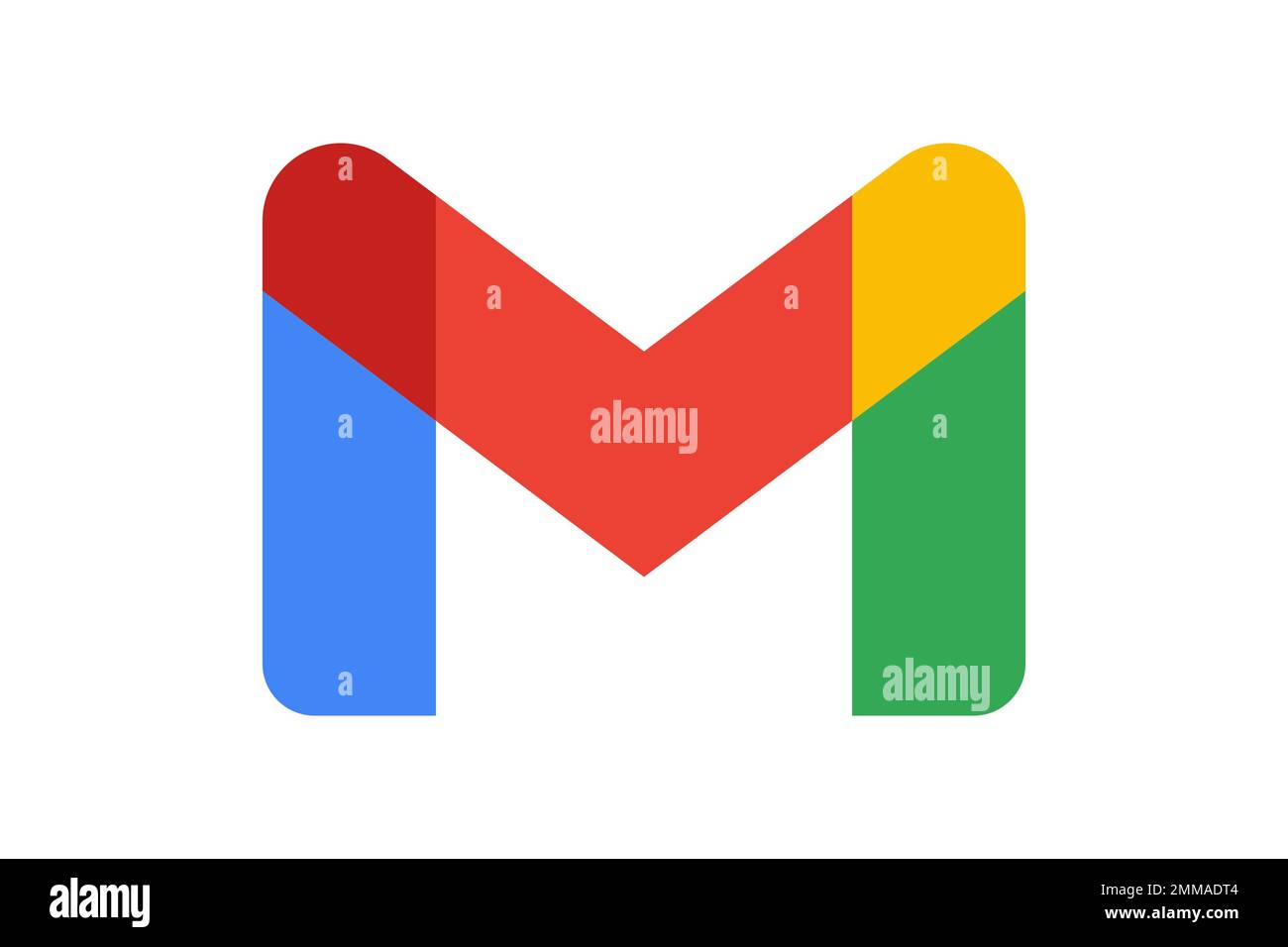 Gmail, White background, Logo, Brand name Stock Photo