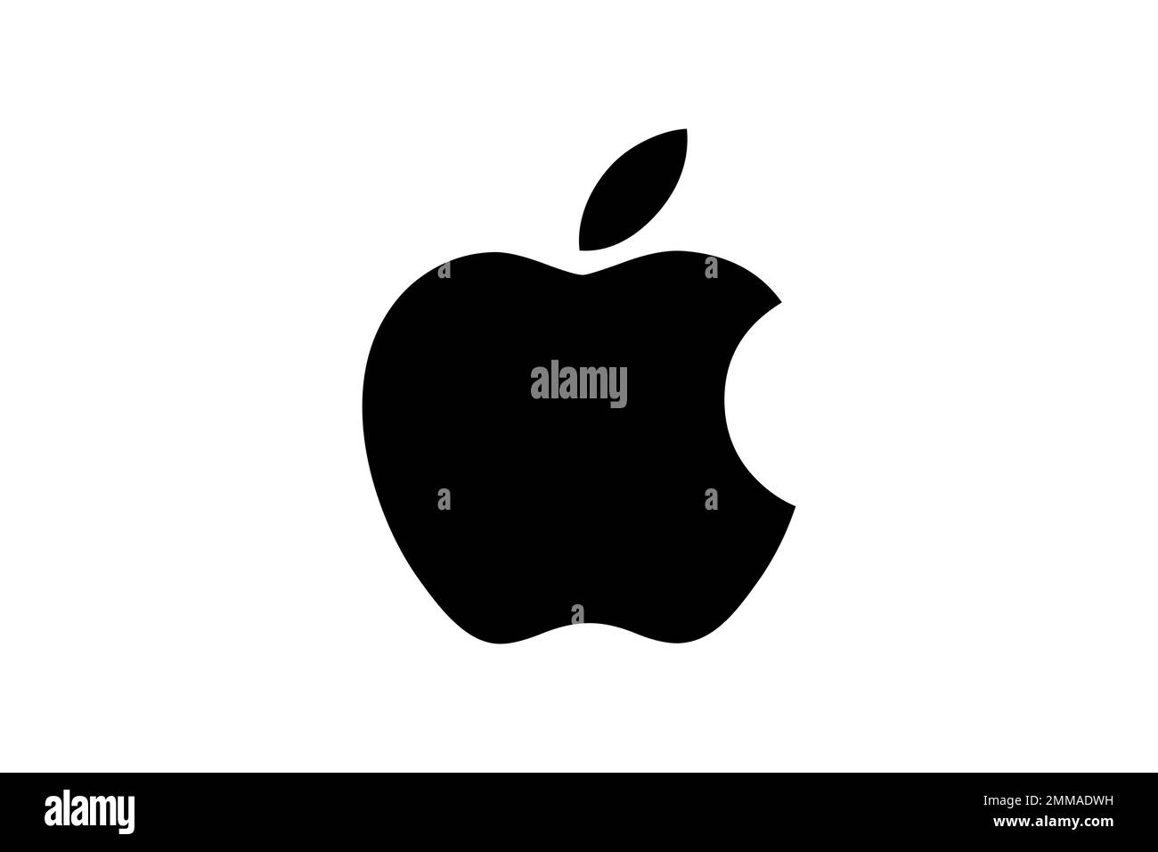 Apple Inc, white background, logo, brand name Stock Photo