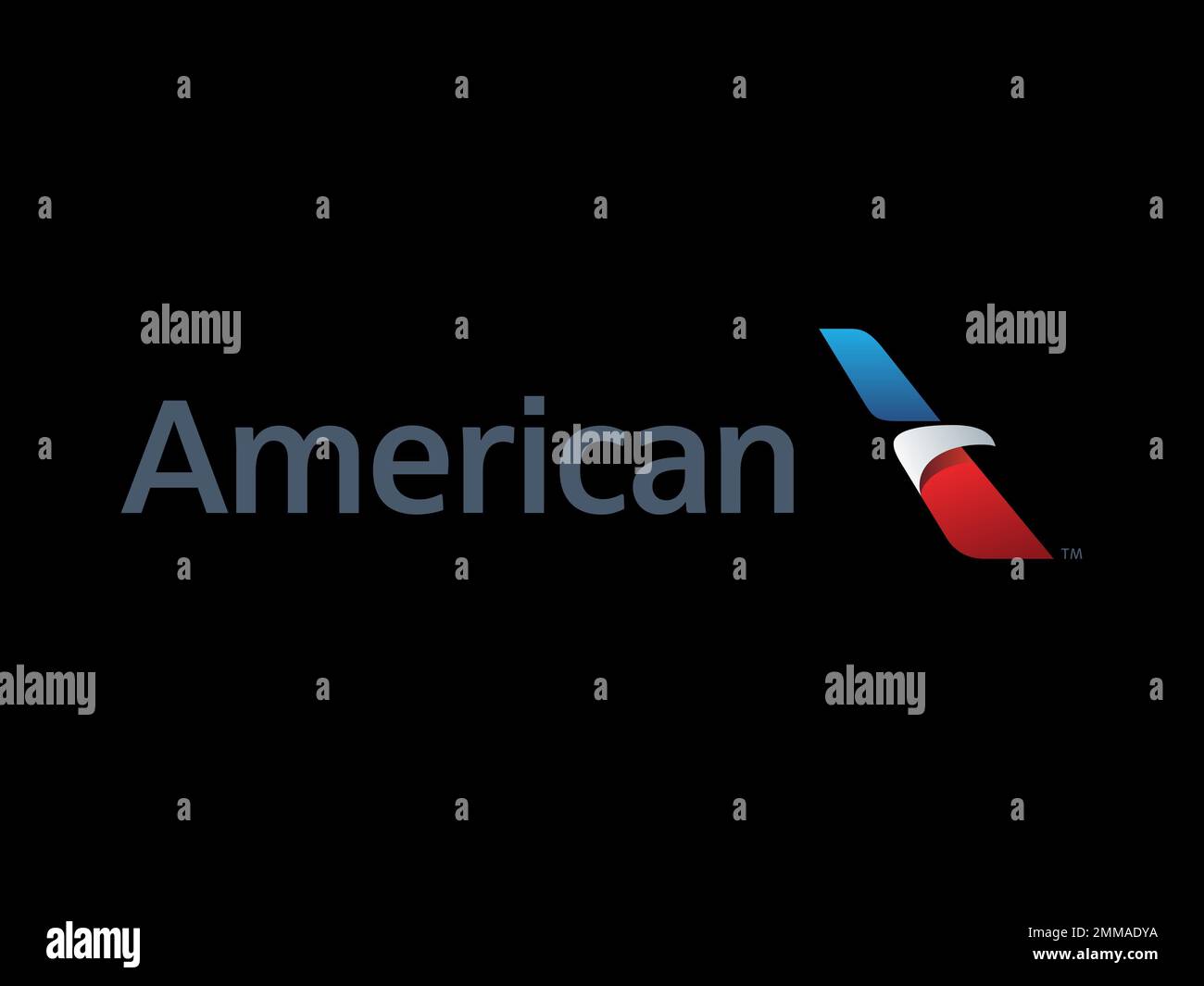 American Airlines, Black background, Logo, Brand name Stock Photo Alamy