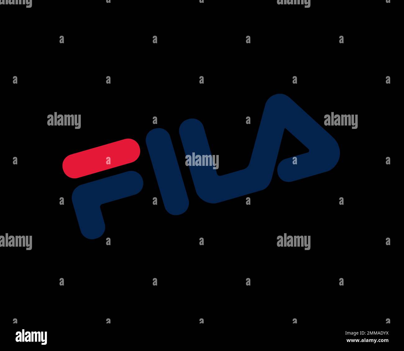 Fila, rotated, black logo, brand name Stock Photo - Alamy