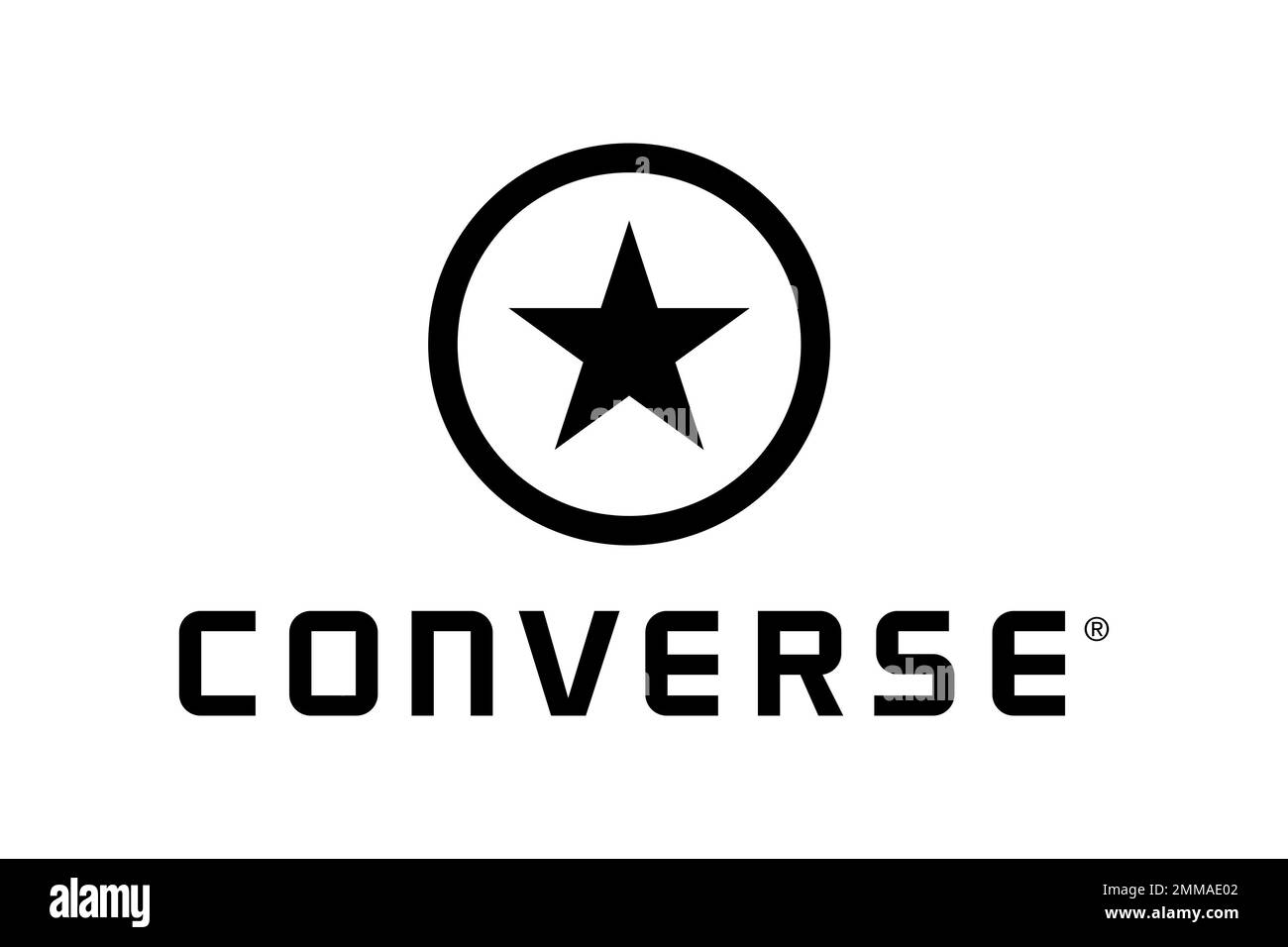 Converse (shoe company), White background, Logo, Brand name Stock Photo