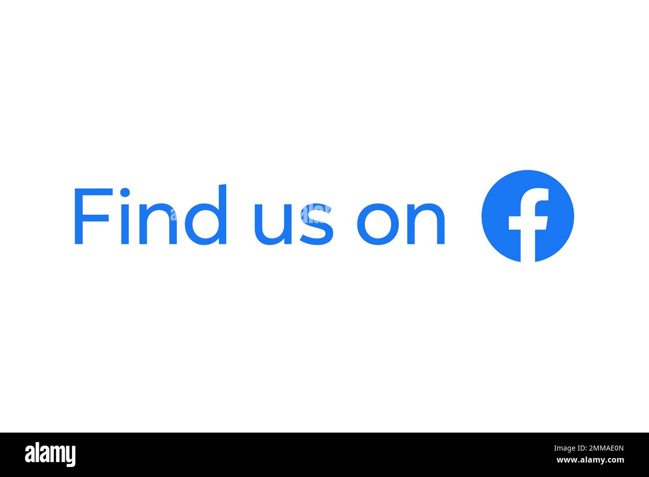 Facebook Find us on Facebook, White background, Logo, Brand name Stock Photo Alamy