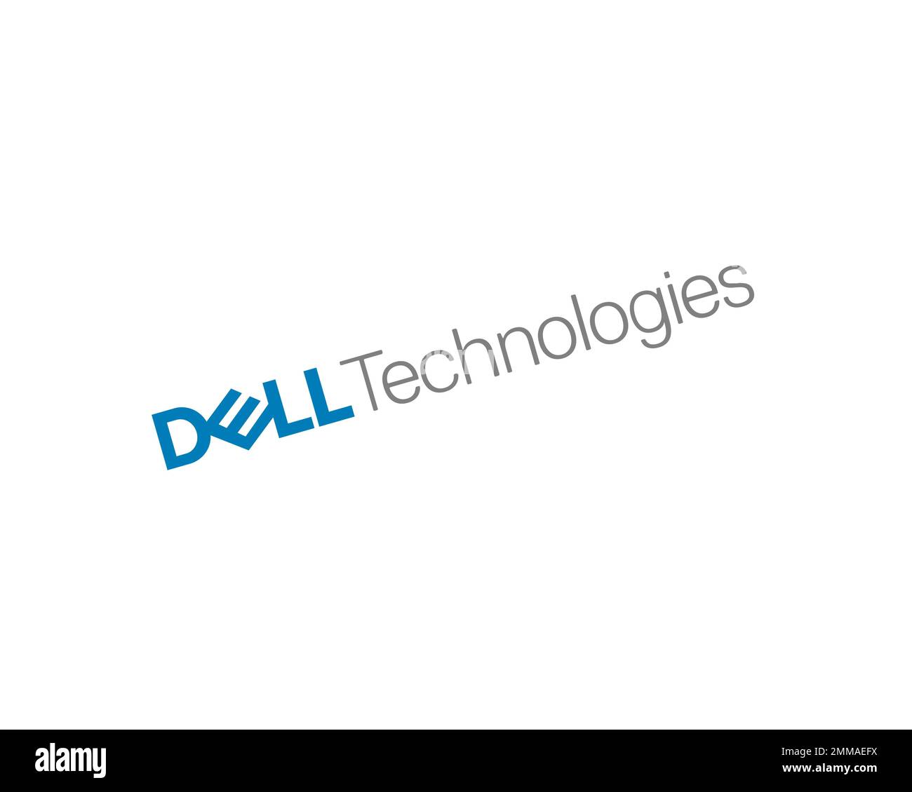 Dell Technologies, rotated, white background, logo, brand name Stock