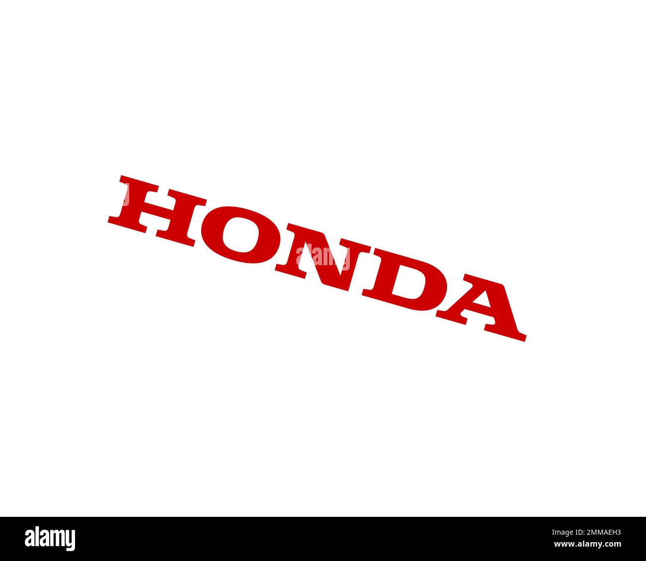 Honda, rotated, white background logo, brand name Stock Photo