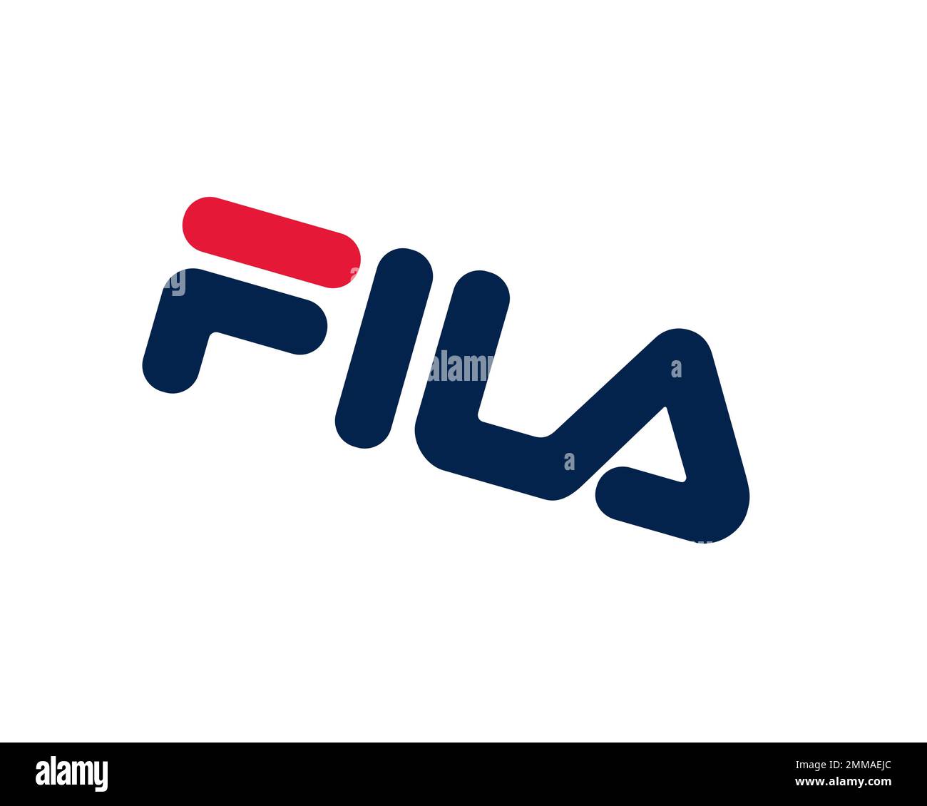 Fila, rotated, white background logo, brand name Stock Photo - Alamy
