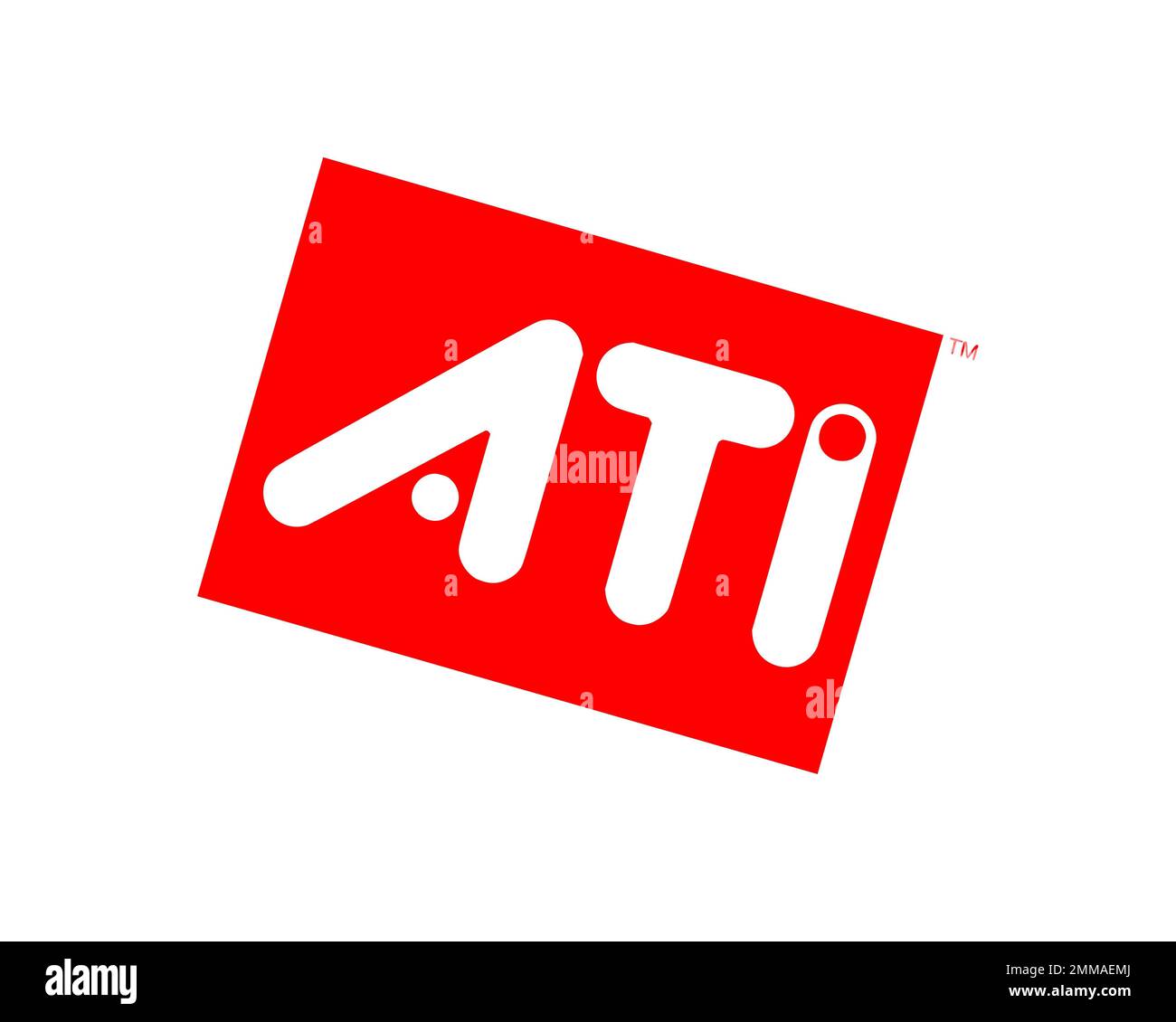 ATI Technologies, rotated logo, white background B Stock Photo - Alamy