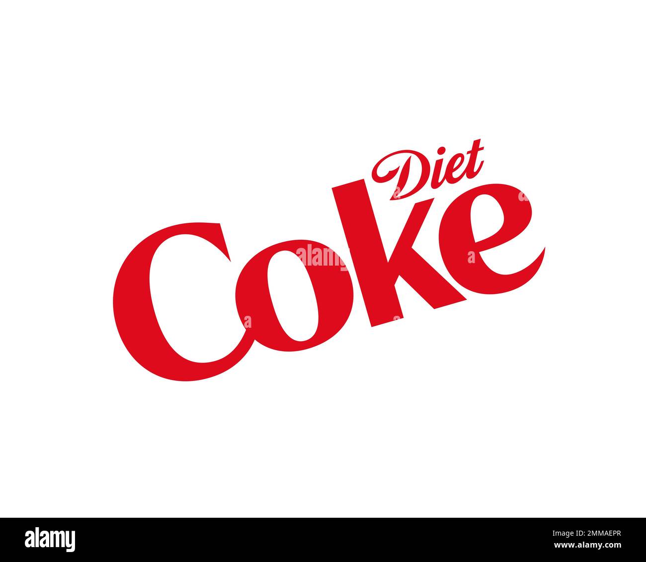 Diet Coke, rotated, white background, logo, brand name Stock Photo Alamy