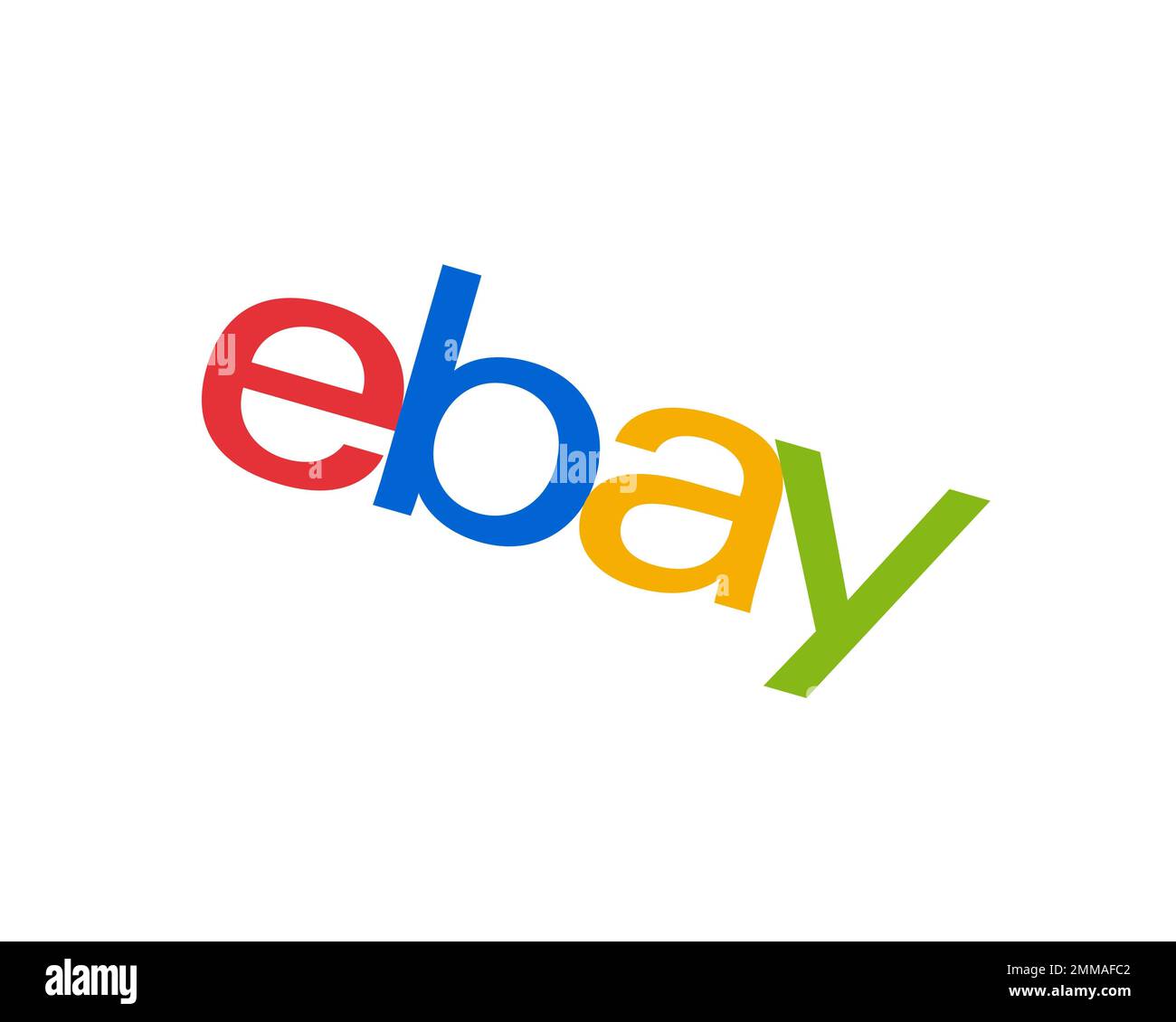 EBay, rotated, white background logo, brand name Stock Photo Alamy