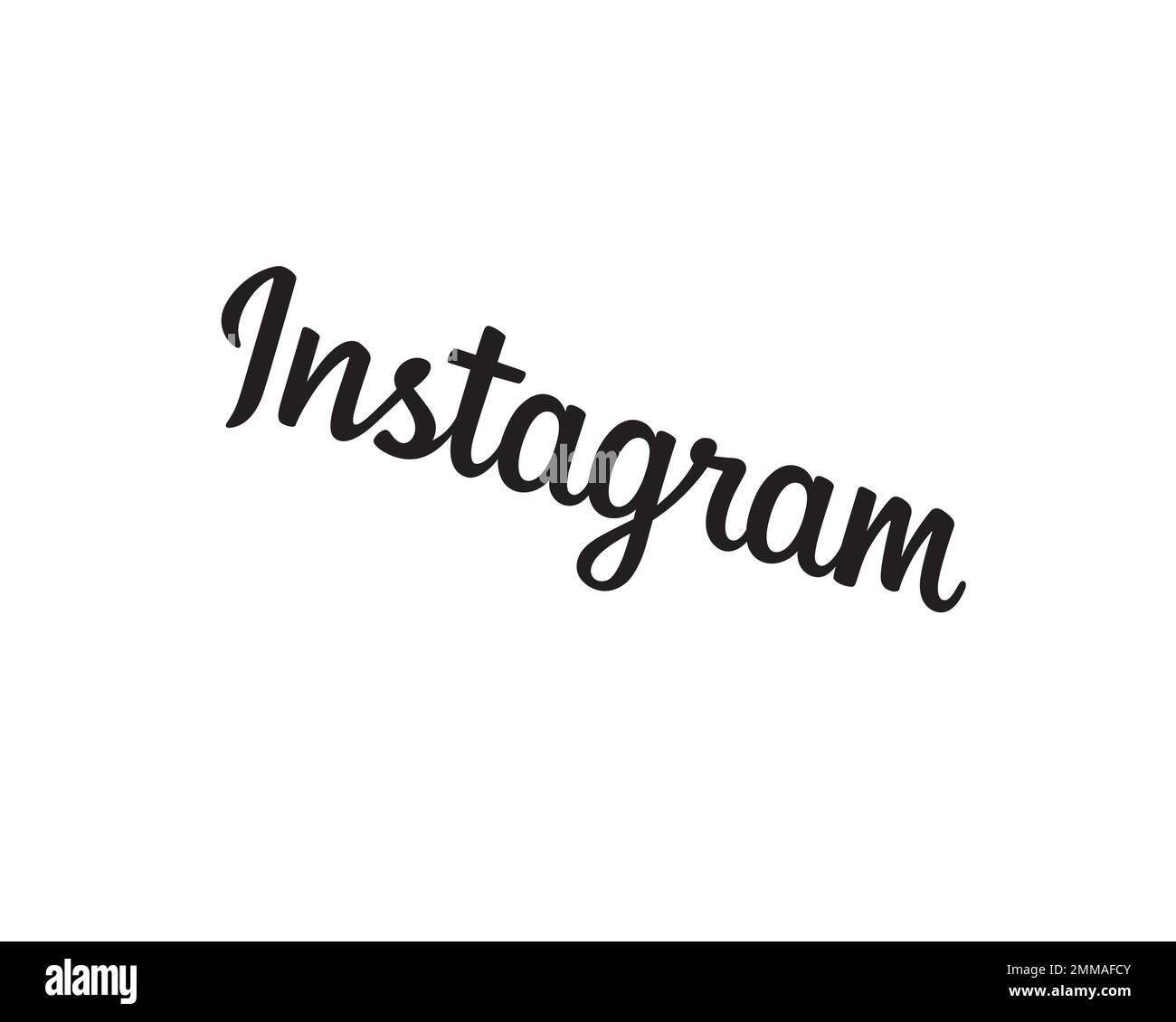 Instagram Wordmark Black, Rotated, White Background Logo, Brand Name