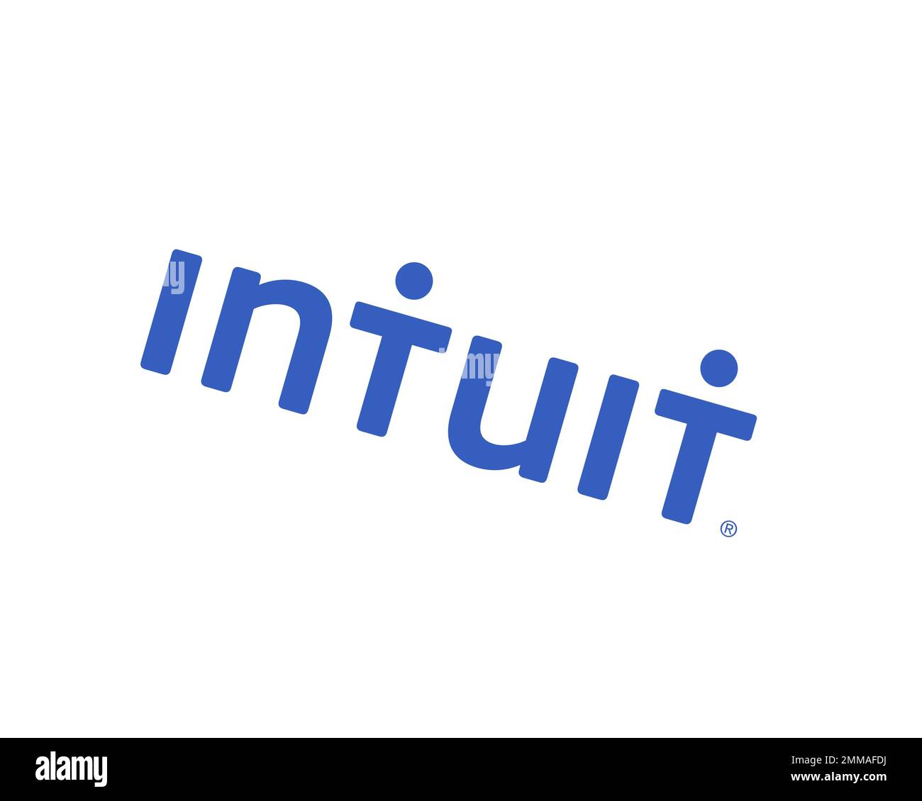 Intuit, rotated, white background logo, brand name Stock Photo