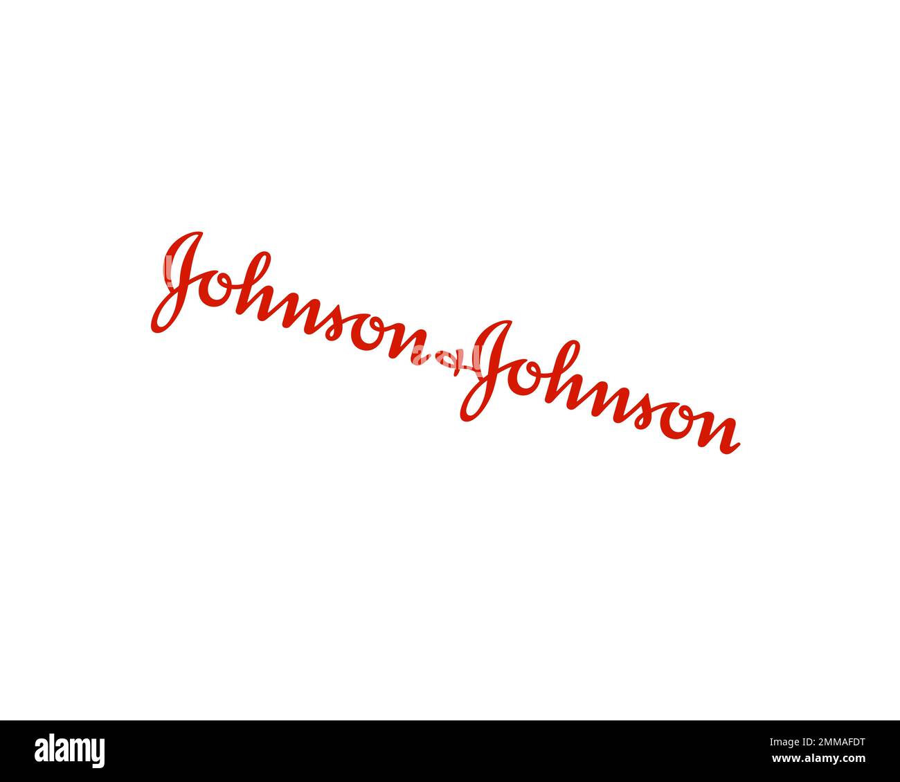 Johnson &amp; Johnson, rotated, white background logo, brand name 
