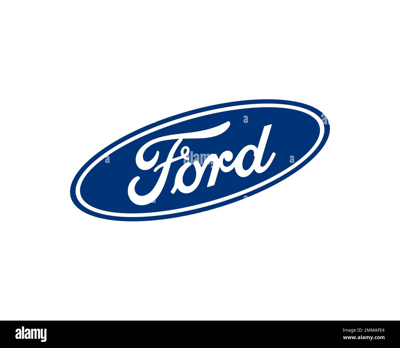 Ford Motor Company, rotated, white background, logo, brand name Stock