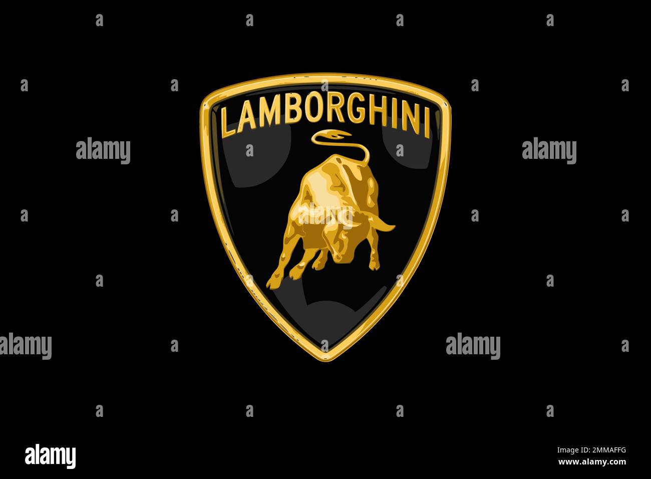 Lamborghini, black background, logo, brand name Stock Photo - Alamy