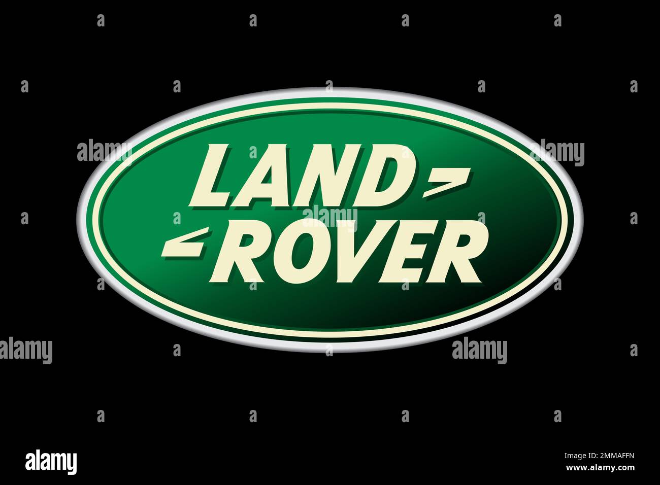 Land Rover, black background, logo, brand name Stock Photo Alamy