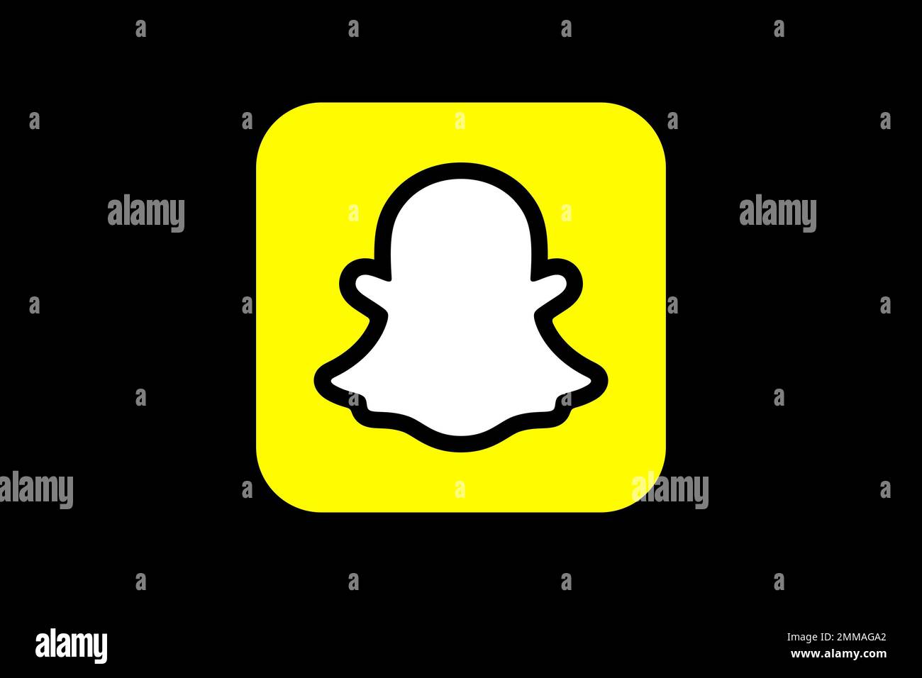 Snapchat, black background, logo, brand name Stock Photo Alamy