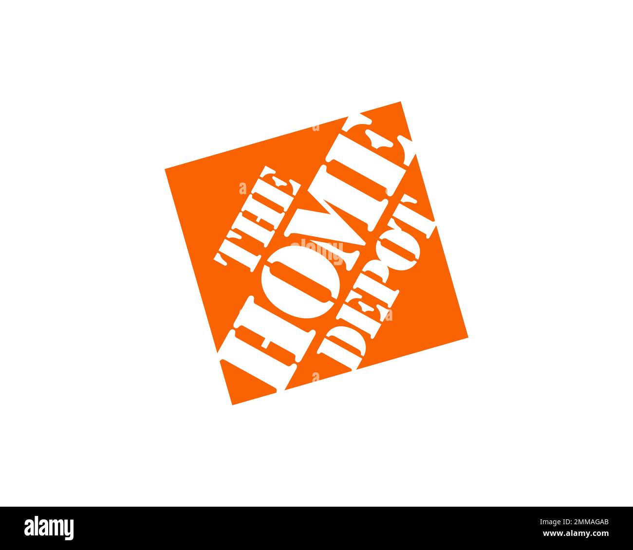 The Home Depot, rotated, white background, logo, brand name Stock Photo