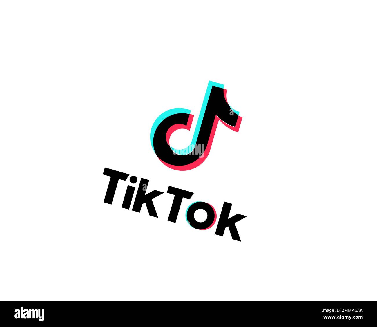 TikTok Vertical, Rotated, White Background, Logo, Brand Name Stock ...