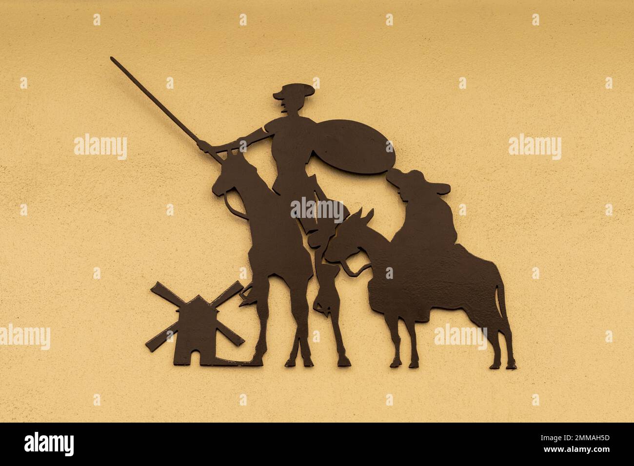 Don Quixote, plaque, residence, writer, Miguel de Cervantes Saavedra, Madrid, capital, Spain Stock Photo