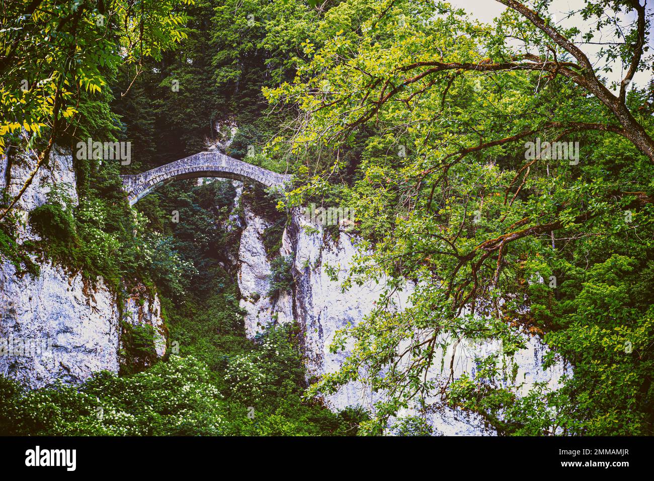 Die fürstliche Teufelsbrücke von Inzigkofen bei Sigmaringen,Deutschland Stock Photo