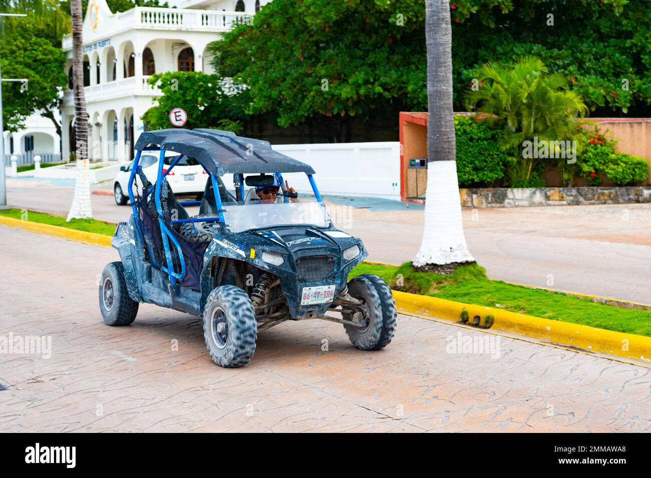Cozumel, Mexico December 24, 2015 polaris rzr 800s buggy car on the