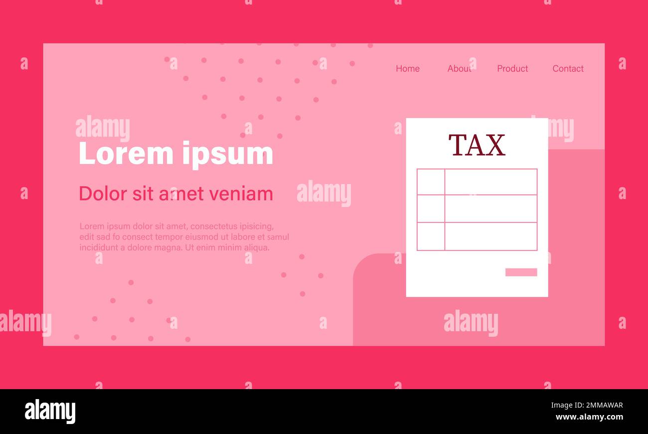 Online Tax payment, tax calculation. Modern banner with red