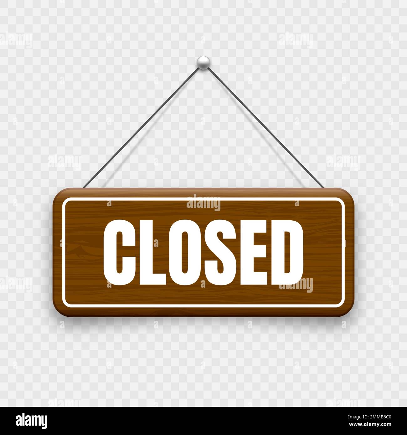 Wooden closed hanging signboard. Vintage made of wood door sign for ...
