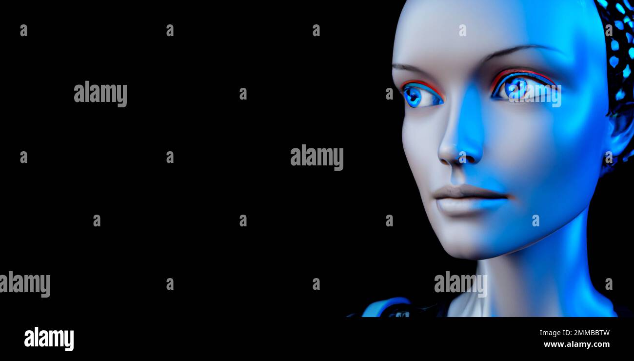 Cyber Girl humanoid robot with artificial intelligence – Digital 3D ...