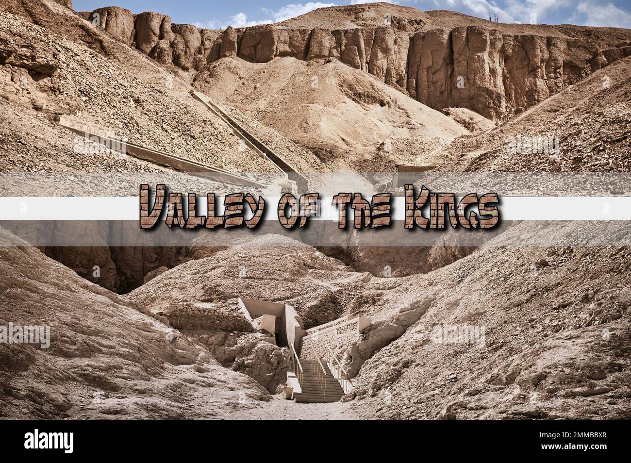 The Valley of the Kings (Egypt) is an archaeological area of considerable importance, for 500 years, it was the burial site of the Pharaohs of Egypt Stock Photo
