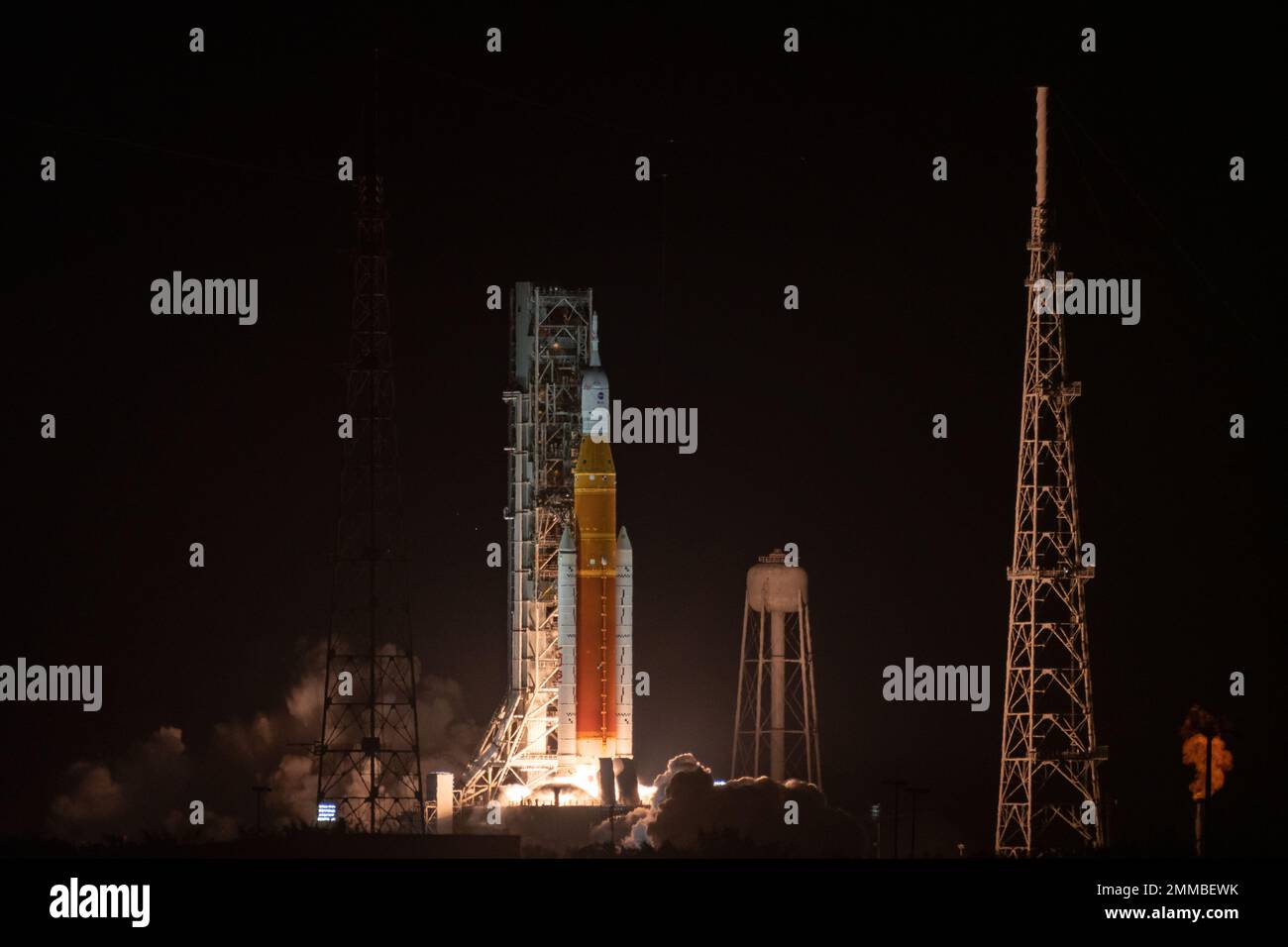 NASA SLS Rocket Ignition Stock Photo