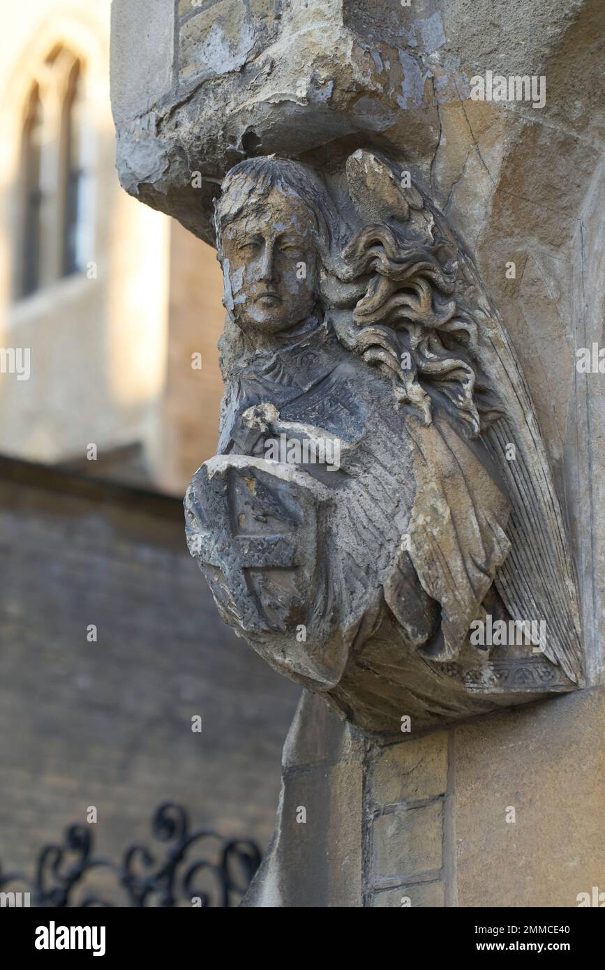 stone carving of an angel westmister abbey Stock Photo