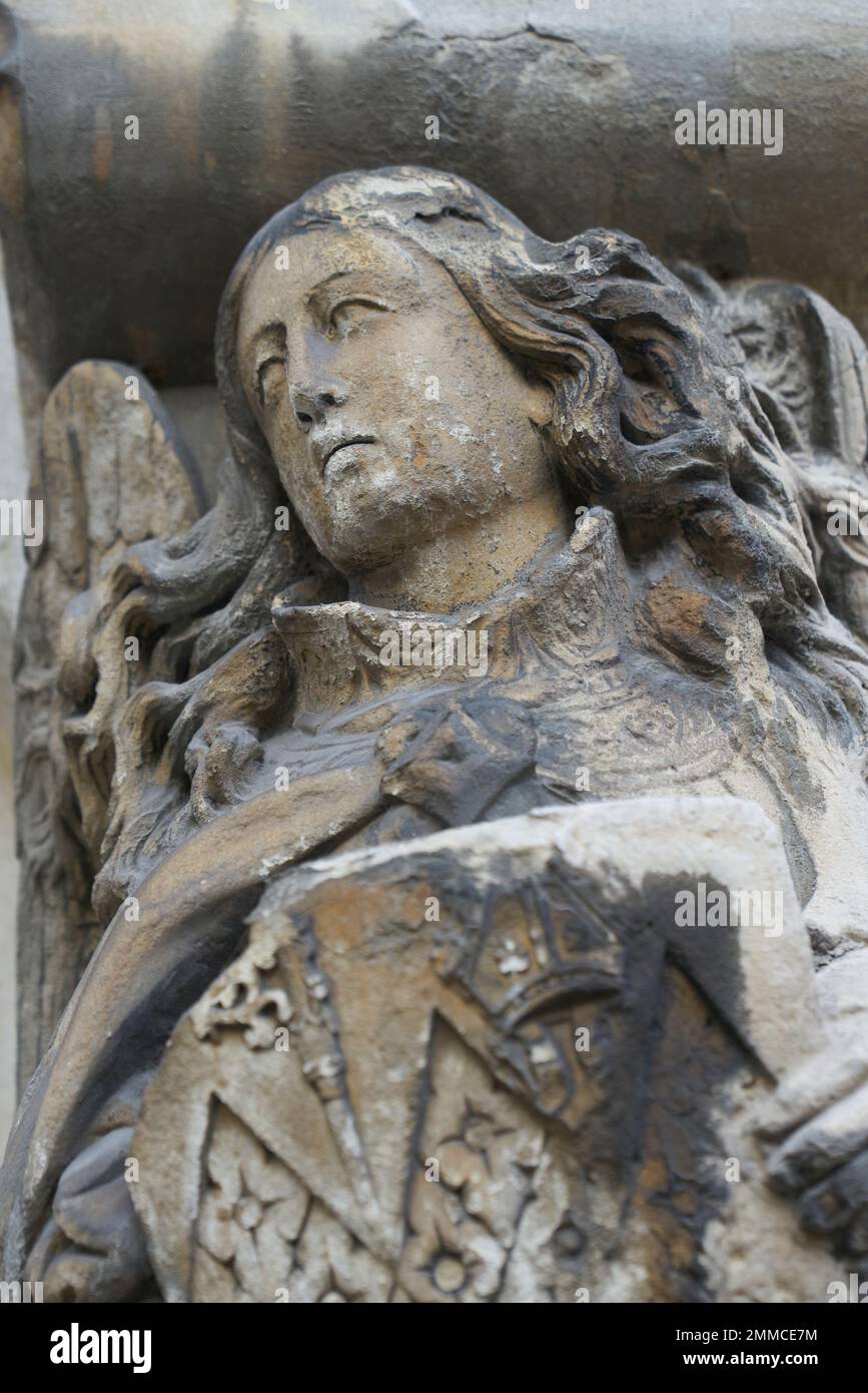 stone carving of an angel westmister abbey Stock Photo
