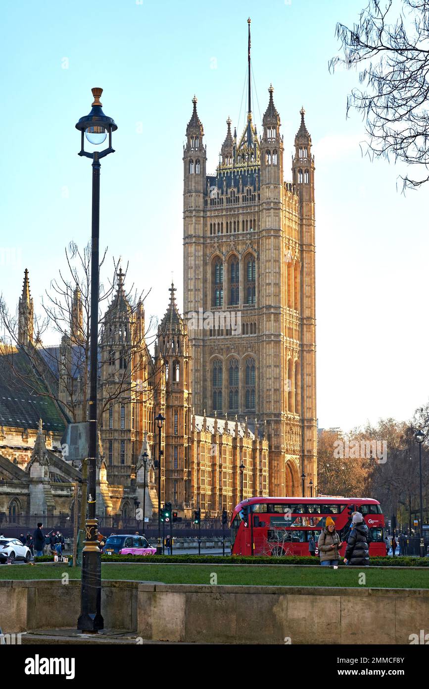 Parliament Square. Victoria tower.  parliament building Stock Photo