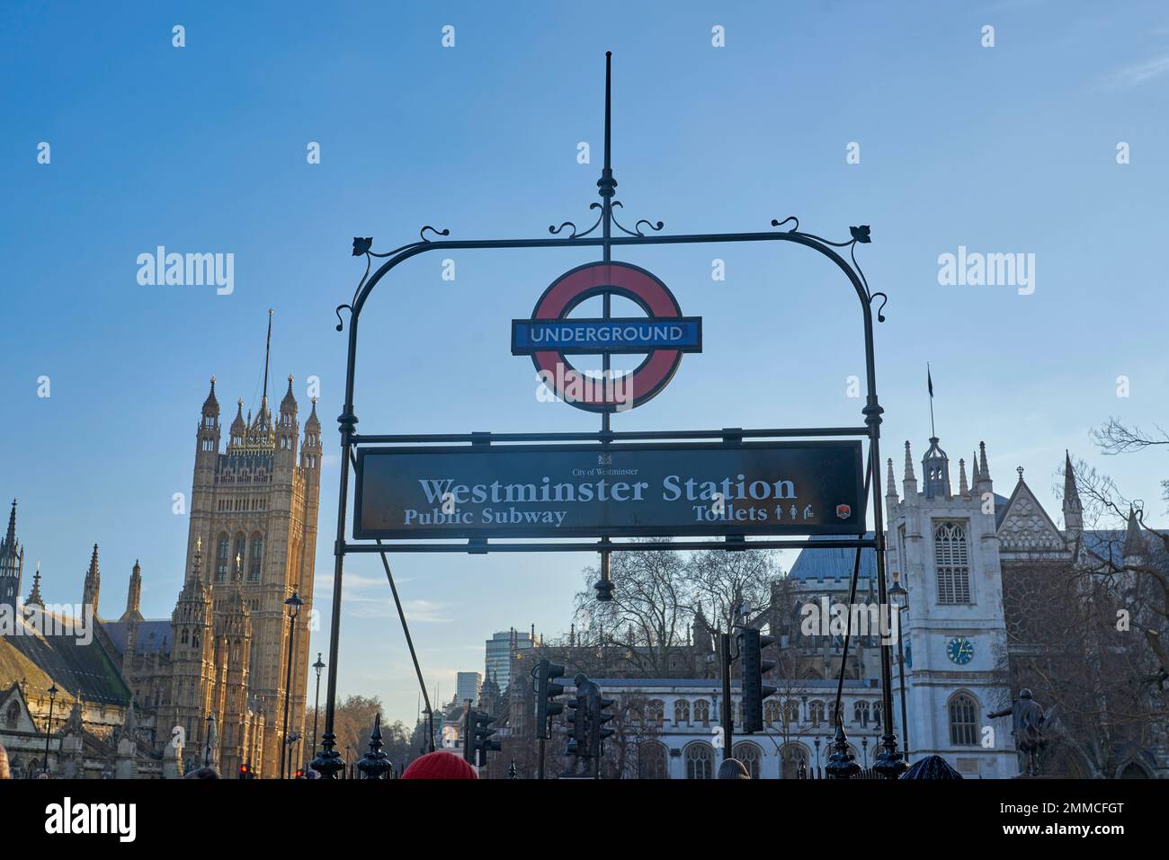 westminster underground station Stock Photo