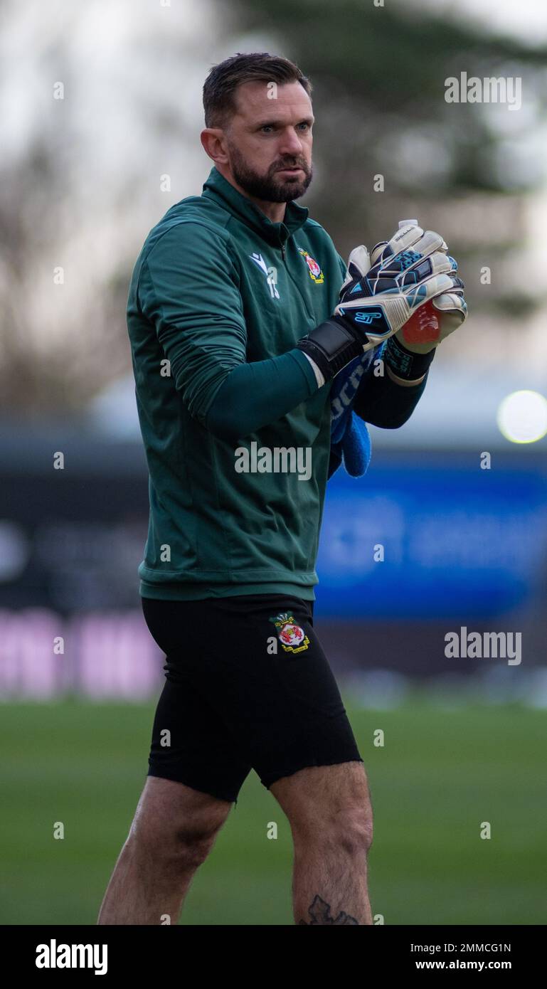 Wrexham, Wrexham County Borough, Wales. 29th January 2023. Wrexham goalkeeper Rob Lainton, during Wrexham Association Football Club V Sheffield United Football Club at The Racecourse Ground, in The Emirates FA Cup. (Credit Image: ©Cody Froggatt/Alamy Live News) Stock Photo