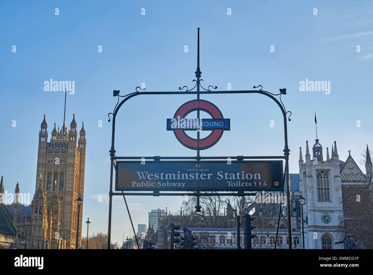 westminster underground station Stock Photo