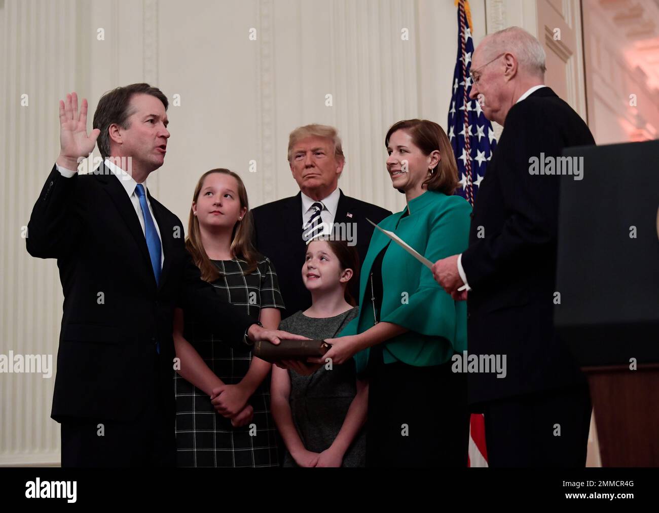 Retired Justice Anthony Kennedy, right, ceremonially swears-in Supreme ...