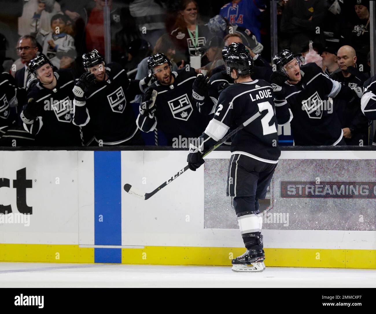 Los Angeles Kings Paul LaDue (2) during an NHL hockey game Tuesday, March 5, 2019, in Los Angeles