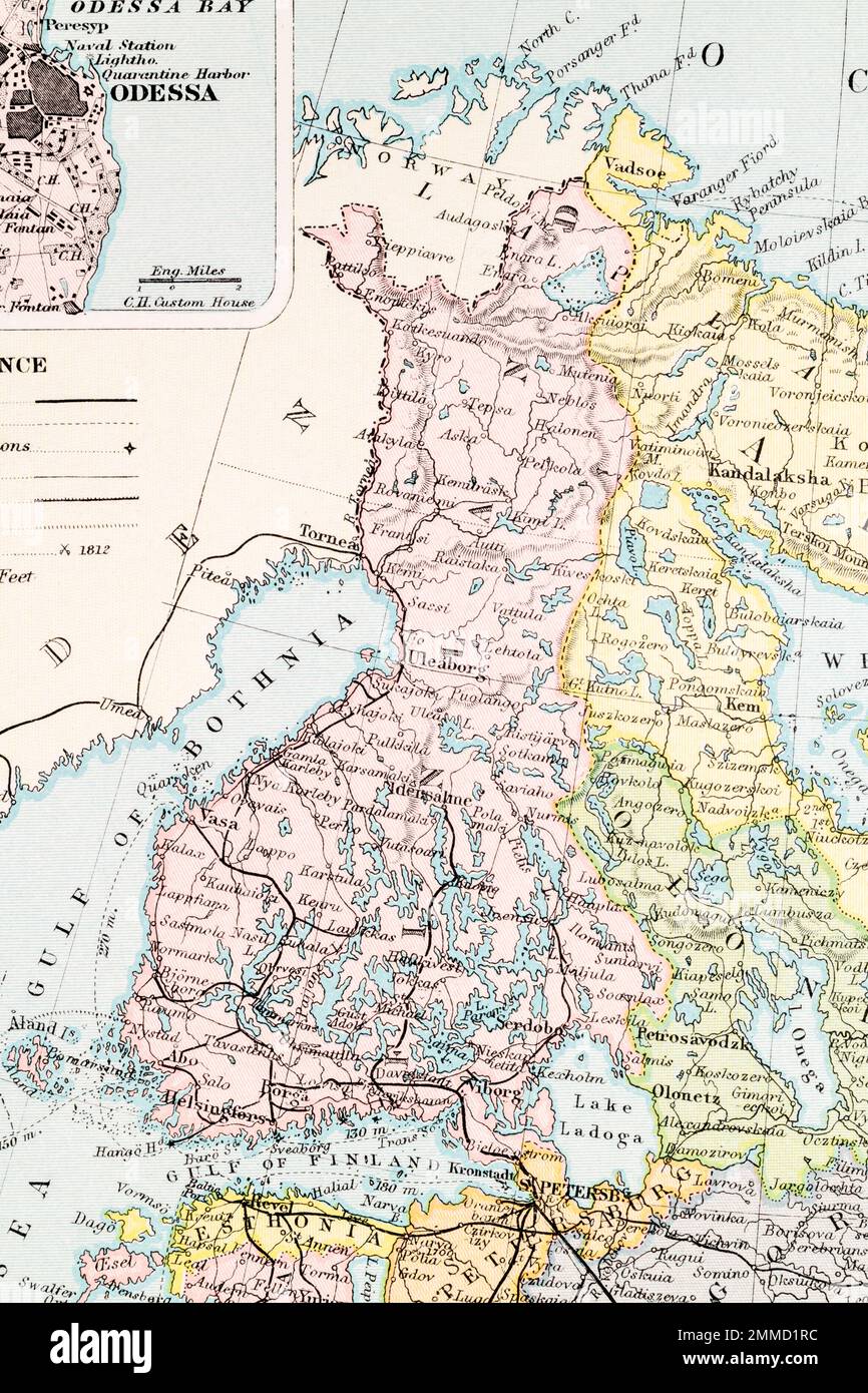 1913 Atlas map of Finland and surrounding Baltic states. For Finland  territory changes, Finland borders, Russia-Finland relations & hostility  Stock Photo - Alamy