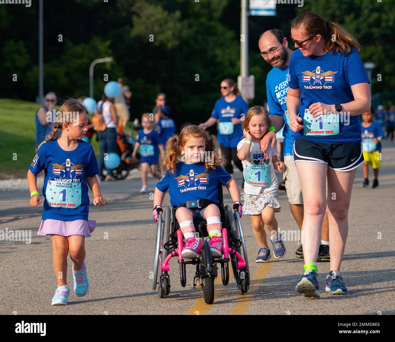 Children participate in the 2022 Air Force Marathon’s Tailwind Trot fun