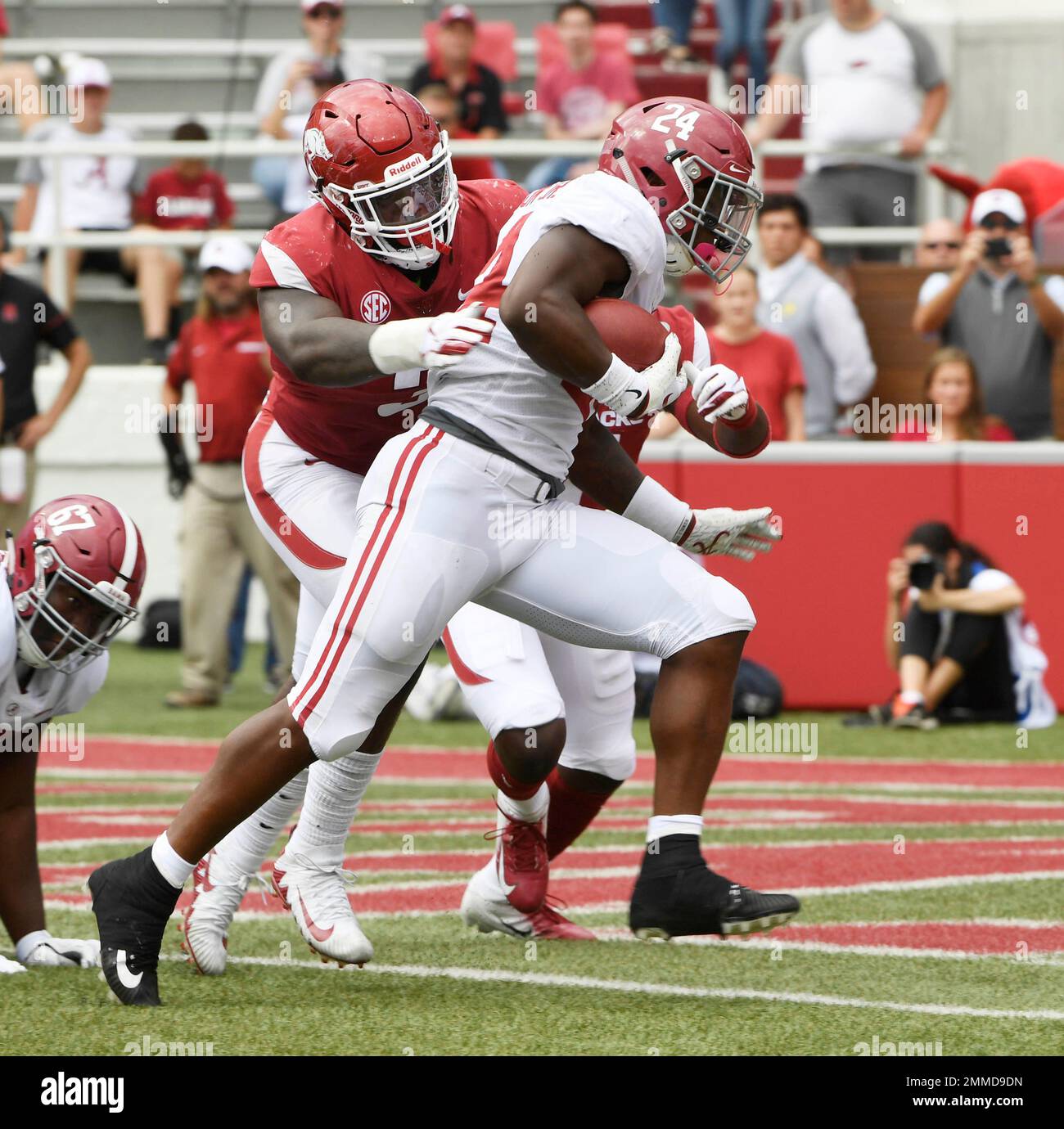 Oct 6, 2018: McTelvin Agim #3 comes off the field following a