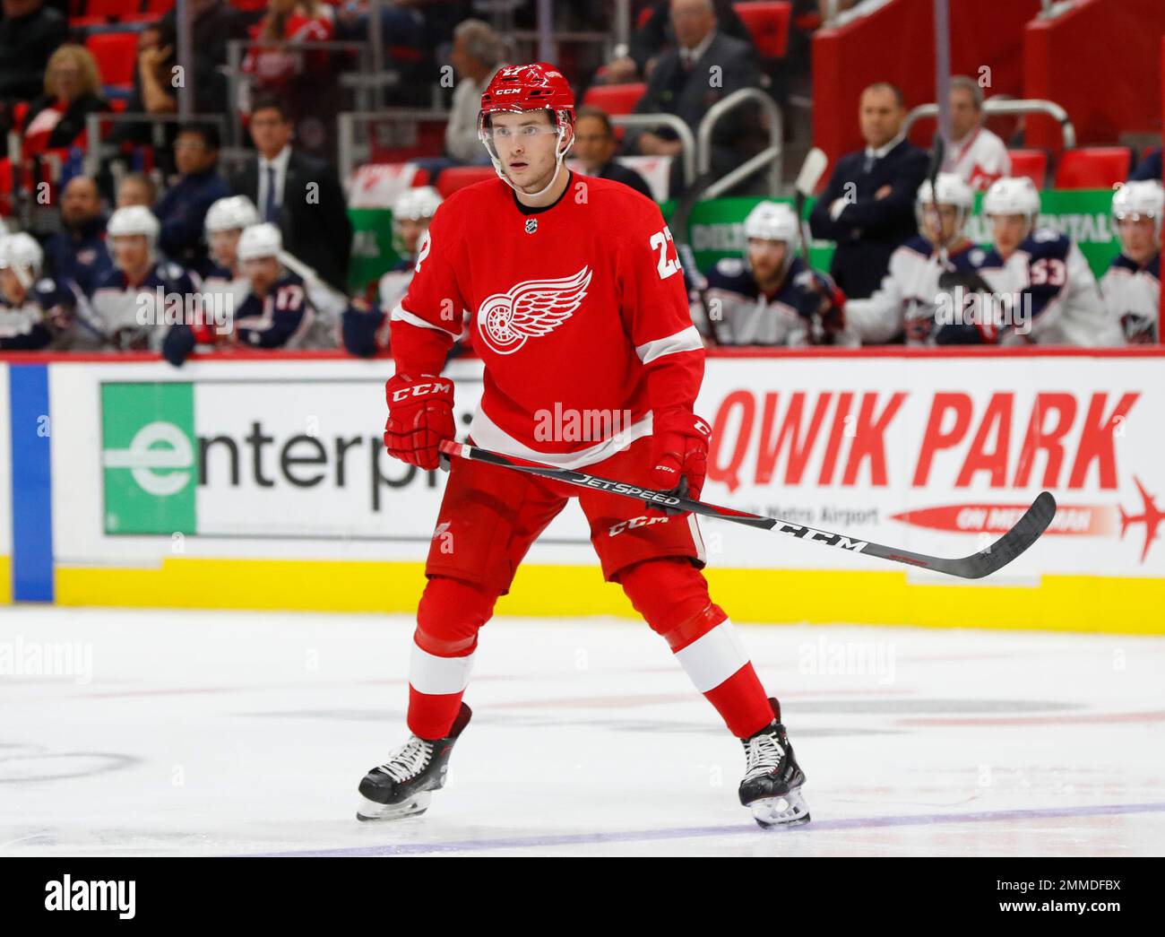 Detroit Red Wings center Michael Rasmussen (27) plays against the ...