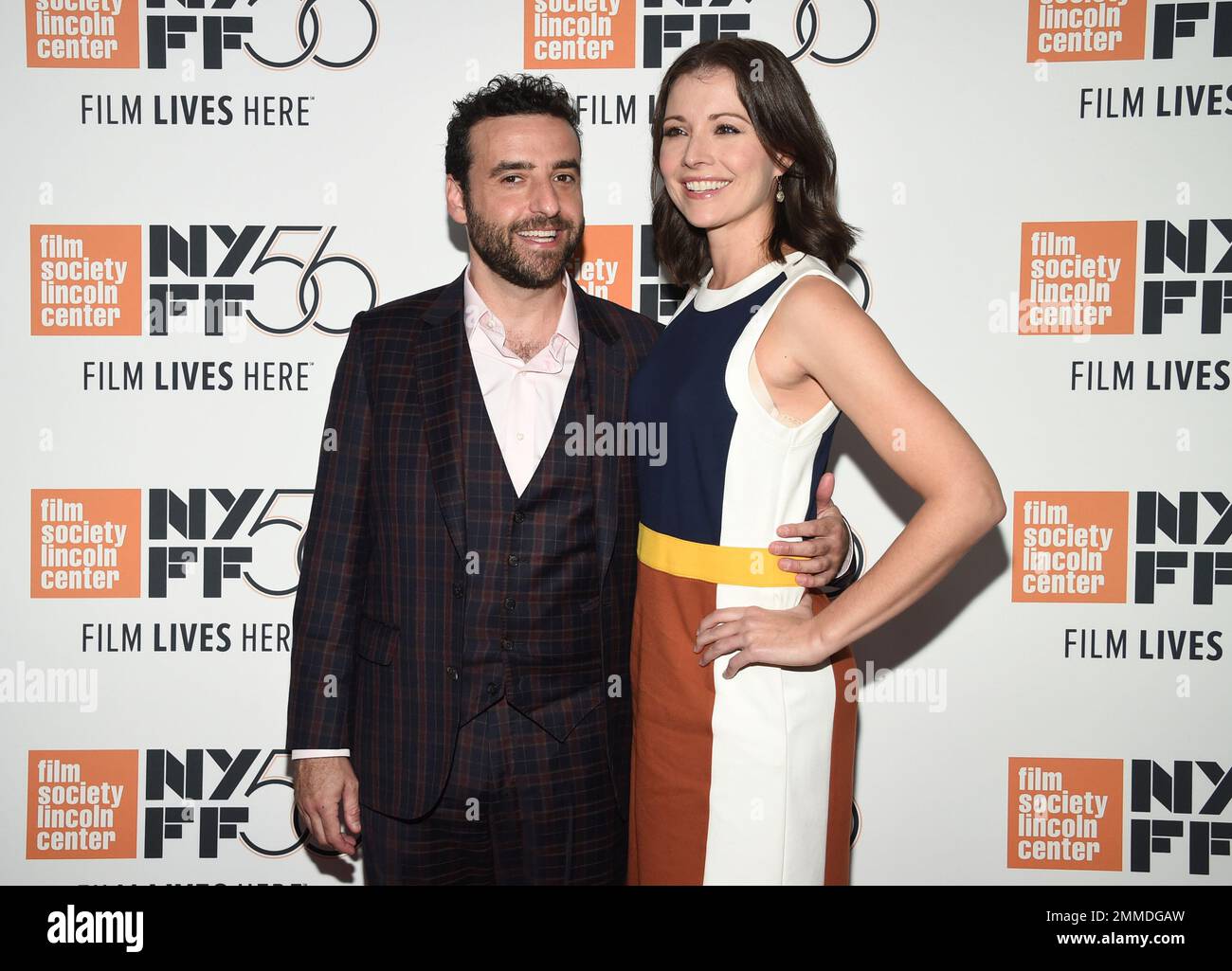 Actor David Krumholtz, left, and wife Vanessa Britting attend the